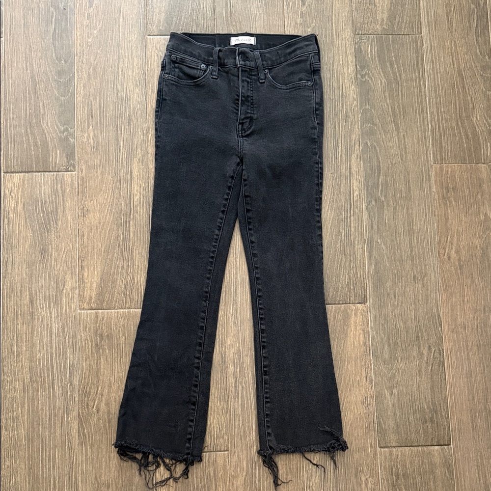 Madewell Black Frayed Hem Jeans